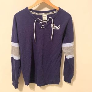 Pink Varsity Long Sleeve TShirt